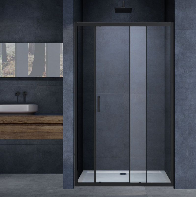 Душевая дверь,1200, VDS-3AL120CLGM вороненая сталь, стекло прозрачное Alpha Vincea (356130)