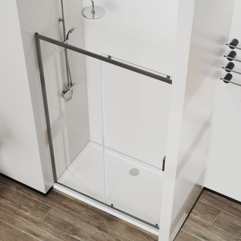 Душевая дверь City, 1100, VDS-5CT110CLGM вороненая сталь , стекло прозрачное Vincea (341400)