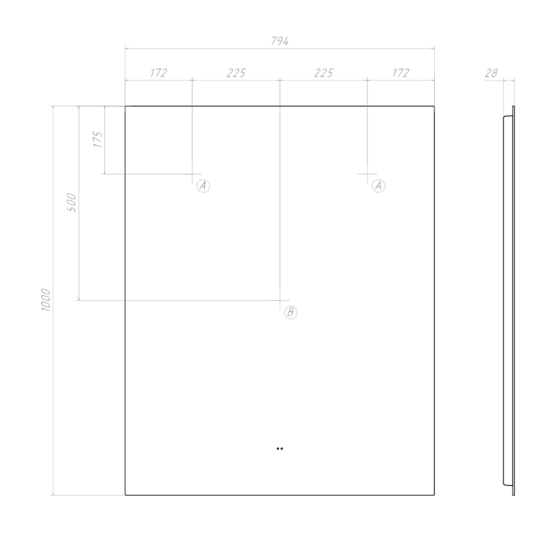 Зеркало Quadro Comfort 800