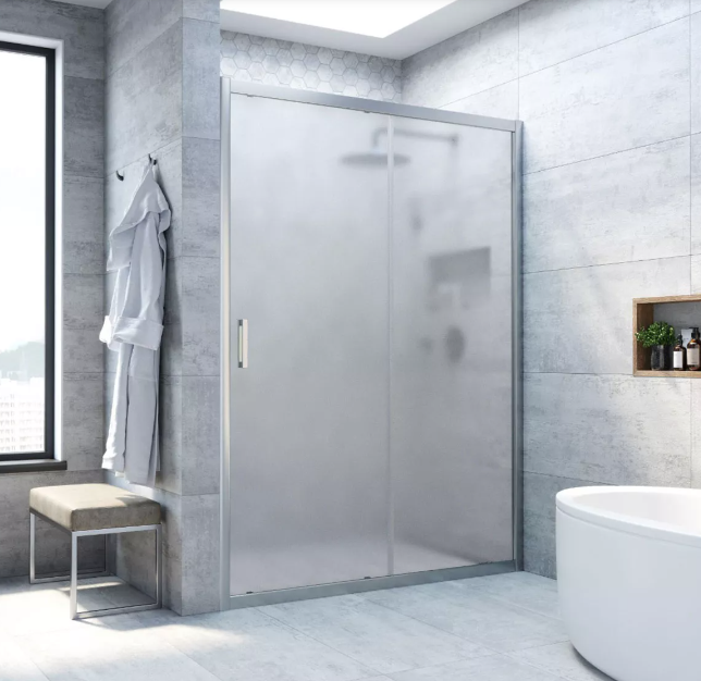 Дверь в душевой проем ЕР NOVO 75 07 10 проф мат хром стекло сатин (выс 1890мм) рег 72,5-77,5