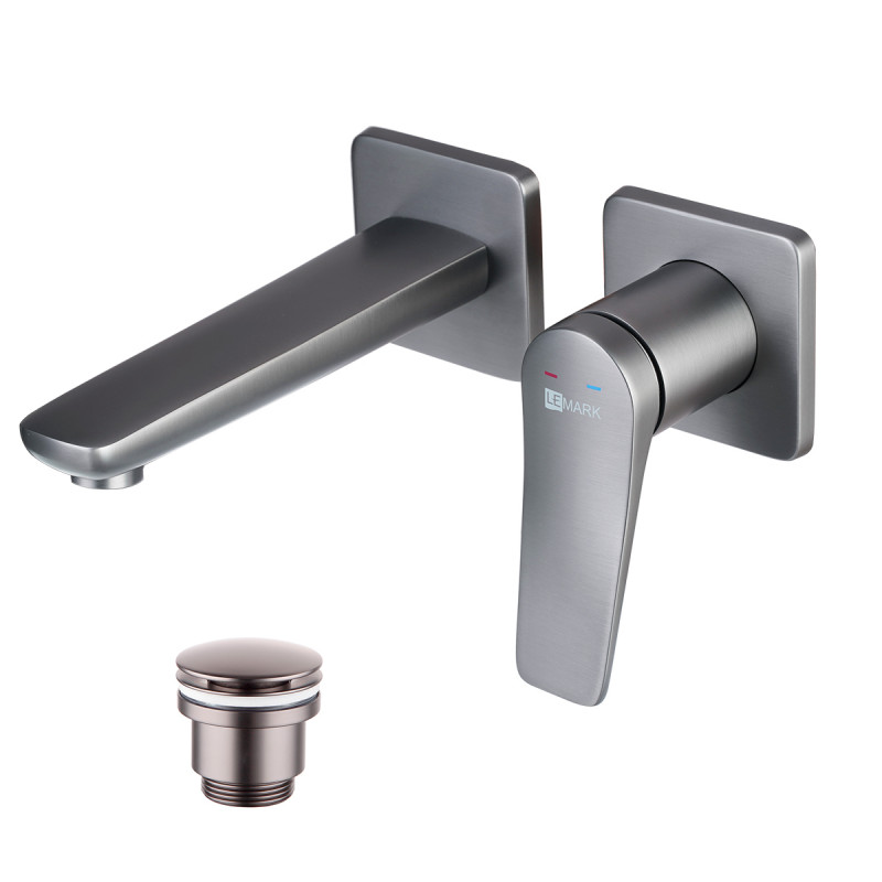 Смеситель для умывальника встраиваемый, графит LM3736GM BRONX