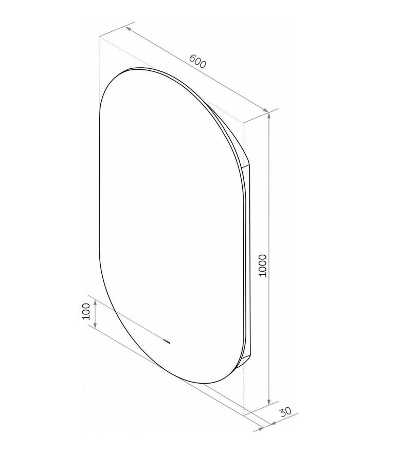 Зеркало Art&Max Torino 60х100 с теплой подсветкой AM-Tor-600-1000-DS-C