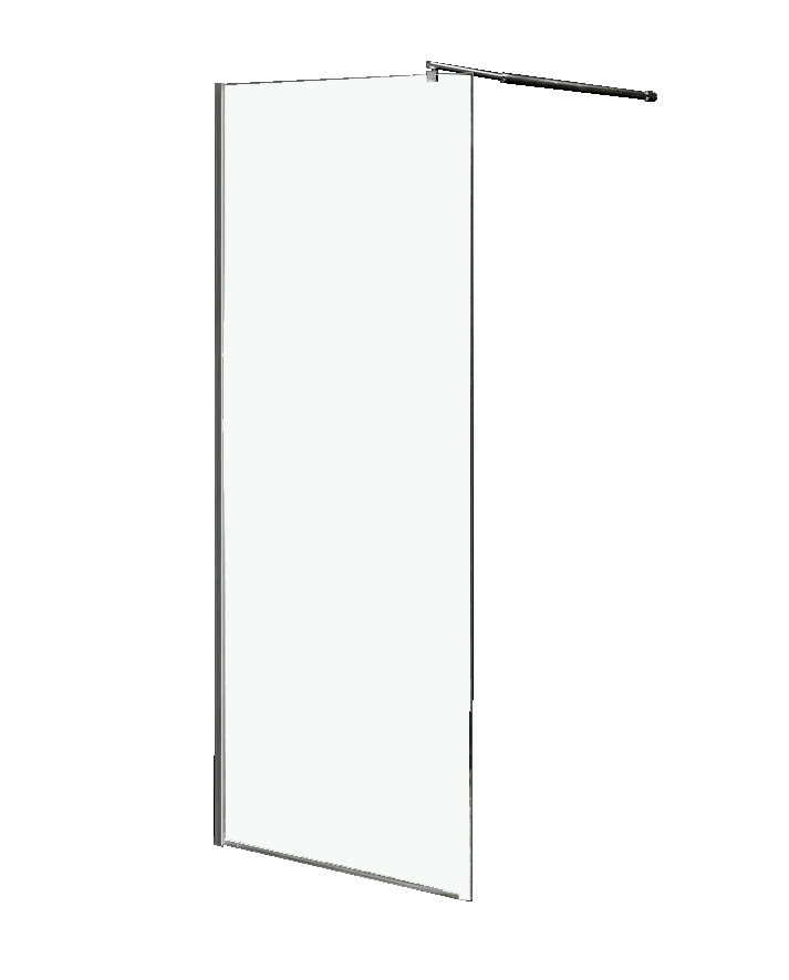 Душевая перегородка LORANTO Walk-in 120х200 регулируемый кронштейн 80-100, прозрачное стекло 8 мм, п