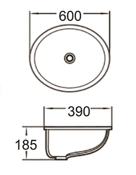 Раковина SantiLine SL-3002 встраиваемая, 60x39 см, цвет белый