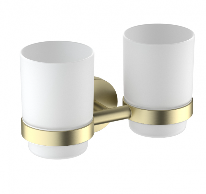 Стакан для зубных щеток двойной TIMO Saona 13034/17 brushed gold