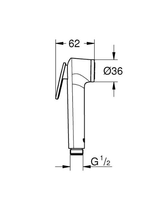 Лейка гигиеническая GROHE Tempesta-F 36, хром (26506000)