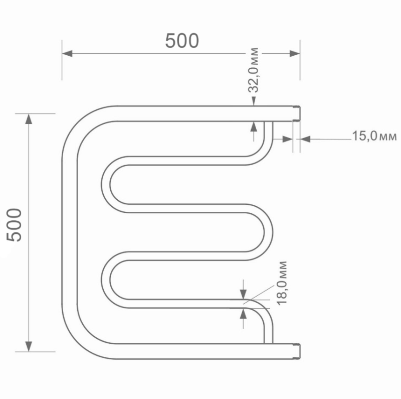 Полотенцесушитель MIXLINE СВОБОДА ПМ1/симпл пм1 50х50 1