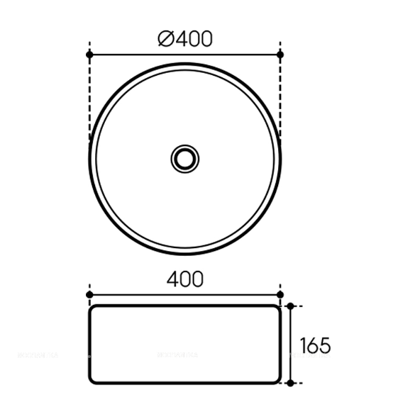 Раковина Aqueduto Espiral ESP0110 40 см белая глянцевая