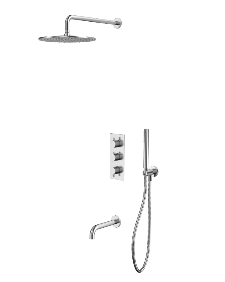 Душевая система для ванны термостат скрытого монтажа WHITECROSS Y YSET11NIB (брашированный никель)